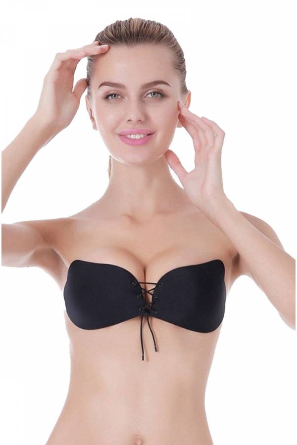 OFERTA: Sutien cu efect push up - fara bretele - cu decolteu in