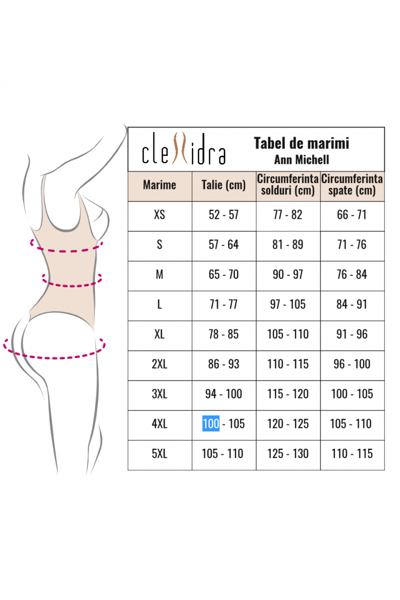 Body Modelator Body Modelator Ann Michell cu Chilot Tanga si Spate Plin