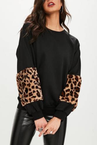 Pulover Leopard  Negru