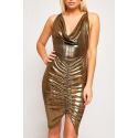 Rochie mulata cu drapaje Golden Foil