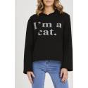 Hanorac "I'm a cat" Black