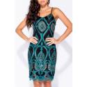 Rochie midi cu paiete Turqoise Baroc