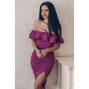 Rochie midi de ocazie Magenta