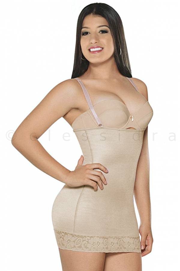 Rochie modelatoare cu insertie de latex in zona abdominala