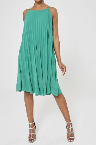 Rochie midi plisata Verde