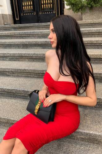 Rochie midi din voal Drape Red