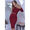 Rochie midi pe corp Shanon Bordo