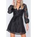 Rochie mini cu maneci lungi Etno Black