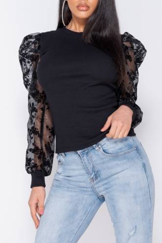 Bluza Sporty Chic Lace Black